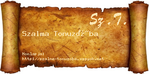 Szalma Tonuzóba névjegykártya